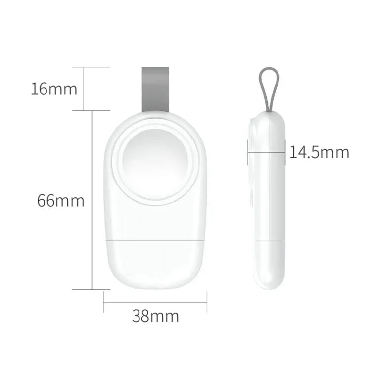 USB Portable Wireless Magnetic Suction Charger For Apple Watch 1/2/3/4/5/6/7/SE, White
