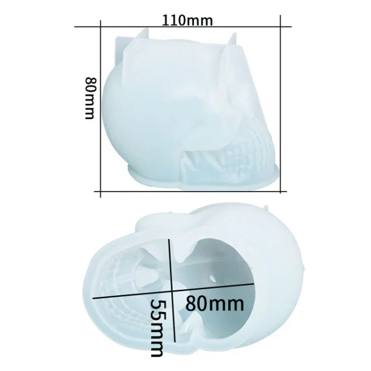 D804 Epoxy Mould Skull Candle Silicone Mould, D804