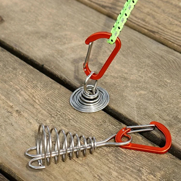 Outdoor Barracks Octopus Buckle Camping Deck Nail Stainless Steel Fixed Tent Rope Buckle, Octopus Buckle