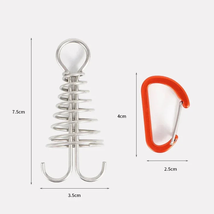 Outdoor Barracks Octopus Buckle Camping Deck Nail Stainless Steel Fixed Tent Rope Buckle, Octopus Buckle