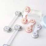 10 PCS Children Household Anti-opening Drawer Door Safety Lock, Long White Gray