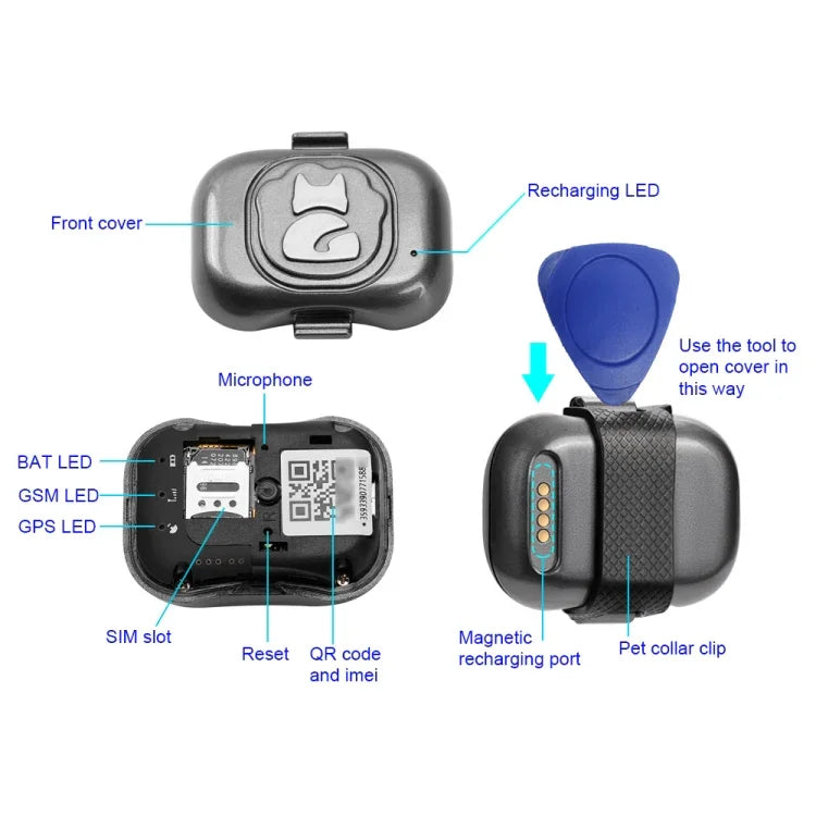 G16 Pets GPS Tracker IP67 Waterproof Smart Collar Anti-lost Tracking for Dog Cat, G16 Pets GPS