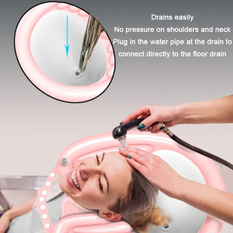 Household Pregnant And Elderly Recline Shampoo Basin Hair Care, Black, Pink, Pink+Drain Pocket, Black+Drain Pocket