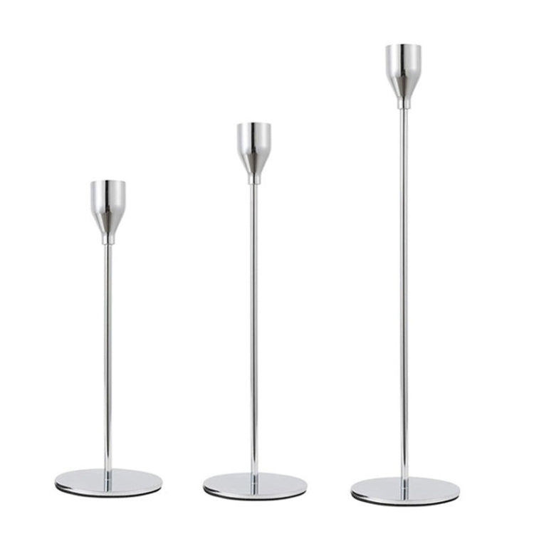 3 PCS / Set Home Decoration Wedding Wrought Iron Candle Holder, Style:, 3 PCS / Set Thick Bottom (Rose Red), 3 PCS / Set Thick Bottom (Silver), 3 PCS / Set Thin Bottom (Black), 3 PCS / Set Thin Bottom (Imitation Gold), 3 PCS / Set Thin Bottom (Silver)