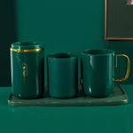 JM043 Home Mouthwash Cup Set Couple Convenient Travel Toothbrush Box, Style:, 2 Cups Dark Green, 2 Cups Black, 2 Cups White, 3 Cups Dark Green, 3 Cups Black, 3 Cups White