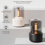 120ML Simulated Candlelight Aroma Diffuser USB Home Atmosphere Night Light Humidifier, DQ702 (Beige), DQ702 (Black)
