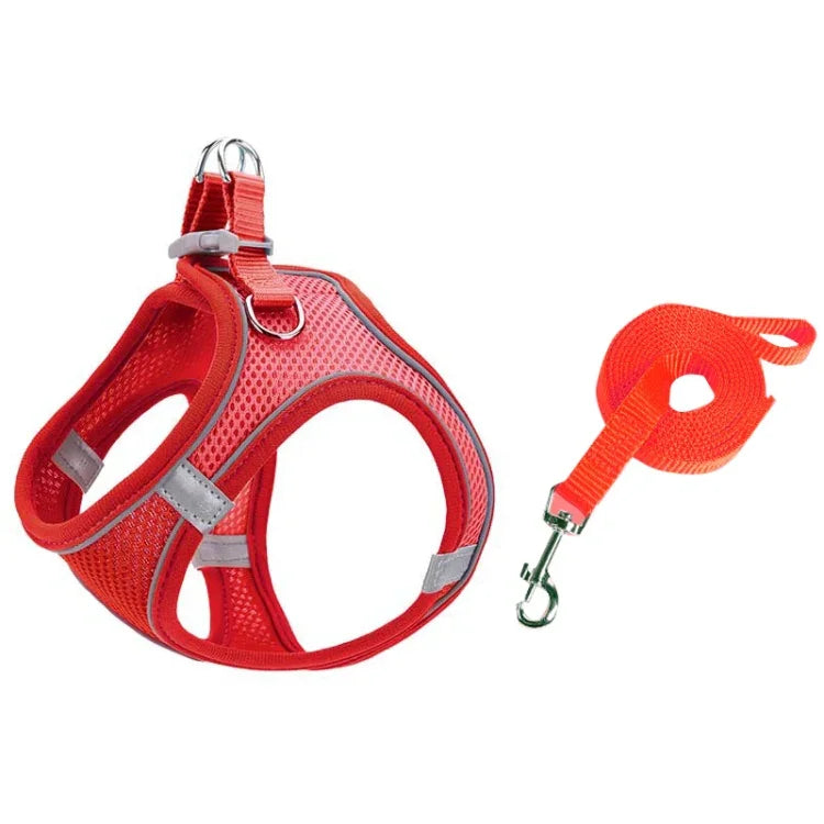 TM050 Pet Chest Strap Vest Type Breathable Reflective Traction Rope, XXXS, XXS, XS, S, M, L
