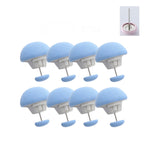 8 PCS Non-marking One-touch Unlocking Mushroom-shaped Quilt Fixer, Pink+Cloth Needle, Blue+Cloth Needle