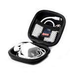 Retro Leather USB Data Cable Storage Bag Earphone Headset Case Pouch Box, Black, Brown, Gray