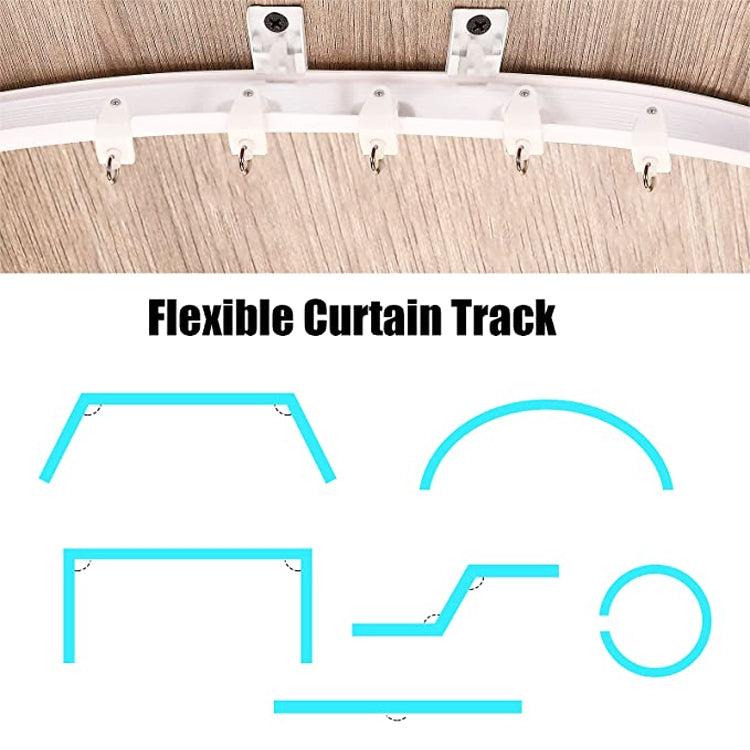 5M Curtain Track Curved Rail Hook Pulley Mounting Code Screw Expansion Plug, 5m