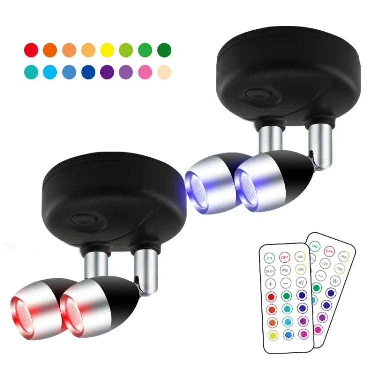 Wireless RGB Remote Control Cabinet Ambient Spotlight, C1556 Single Head 2 Lights, C1648 Single Head 2 Lights, C2755 Double Head 2 Lights, C2765 Double Head 2 Lights