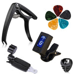 Folk Wood Bass Guitar Tuning Clip Tuner Instrument Set, 9 PCS / Set
