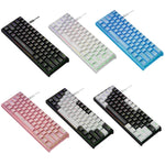 LEAVEN K620 61 Keys Hot Plug-in Glowing Game Wired Mechanical Keyboard, Cable Length: 1.8m, Black Green Shaft, White Green Shaft, Blue Green Shaft, Pink Green Shaft, White Black Red Shaft, Black White Green Shaft, White Black Green Shaft               ...