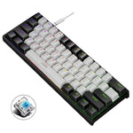 LEAVEN K620 61 Keys Hot Plug-in Glowing Game Wired Mechanical Keyboard, Cable Length: 1.8m, Black Green Shaft, White Green Shaft, Blue Green Shaft, Pink Green Shaft, White Black Red Shaft, Black White Green Shaft, White Black Green Shaft               ...
