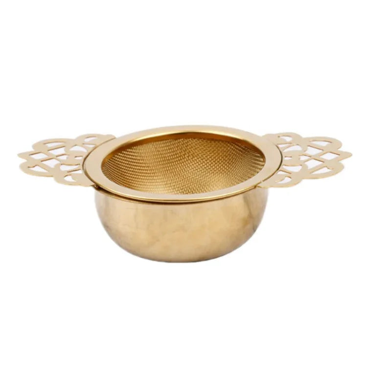 304 Stainless Steel Teapot Decorative Border Tea Filter, Gold, Silver