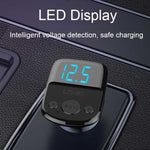 LDNIO C706Q QC3.0+AUTO-ID Car Bluetooth FM Music Digital Display Car Charger, with Micro USB Cable, with 8 Pin Cable, with Type-C/USB-C Cable