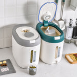 Kitchen Sealed Moisture Dust Proof Storage Rice Bucket, Red 10kg, Red 5kg, Gray 10kg, Gray 5kg, Blue 10kg, Blue 5kg, Green 10kg, Green 5kg