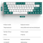 ZIYOU LANG T8 68 Keys RGB Gaming Mechanical Keyboard, Cable Length: 1.5m, Style:, T8 Micro Light Version Green Shaft