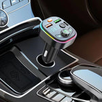 Car Bluetooth FM Transmitter PD Fast Charging Ambient Light, Q8