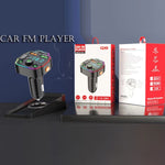 Car Bluetooth FM Transmitter PD Fast Charging Ambient Light, Q8