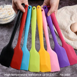 2pcs Large Integrated Silicone Scraper Chocolate Cream Mixing Knife, Large Red, Large Pink, Large Yellow, Large Blue, Large Black, Large Green, Large Purple, Large Orange