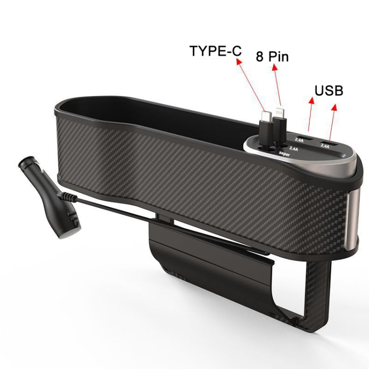 Car Seat Clip Organizer Multifunctional Car Charger, Specification:, Carbon Fiber, Wireless Charge