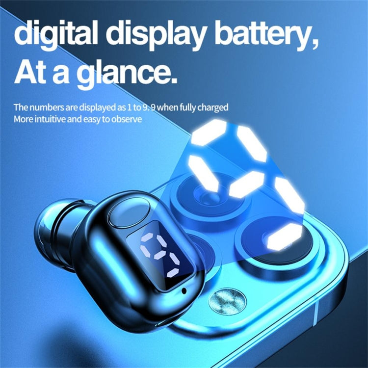 M5 Digital Display Bluetooth Headset Mini In-ear Invisible Headphones, M5 Black, M5 White, M5 Skin Color, M5 Pink, M5 Green