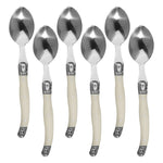 Stainless Steel Knife Fork Spoon Set Plastic Handle Western Tableware, 6 Tea Spoons, 6 Forks, 6 Spoons