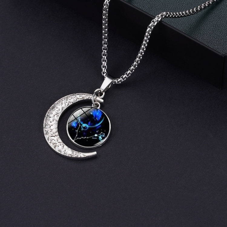 Luminous Zodiac Moon Titanium Steel Necklace Personalized Moon Pendant, Necklace Libra, Necklace Scorpio, Necklace Sagittarius, Necklace Aquarius, Necklace Capricorn, Necklace Pisces, Necklace Aries, Necklace Taurus, Necklace Gemini, Necklace Cancer   ...