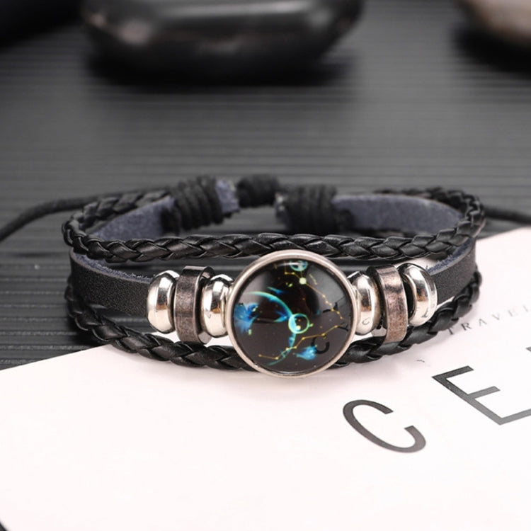 Twelve Constellations Multilayer Beaded Cowhide Bracelet, Style: Virgo Ordinary, Bracelet Leo Ordinary, Bracelet Libra Luminous, Bracelet Capricorn Luminous, Bracelet Scorpio Luminous, Bracelet Pisces Ordinary, Bracelet Cancer Luminous                 ...