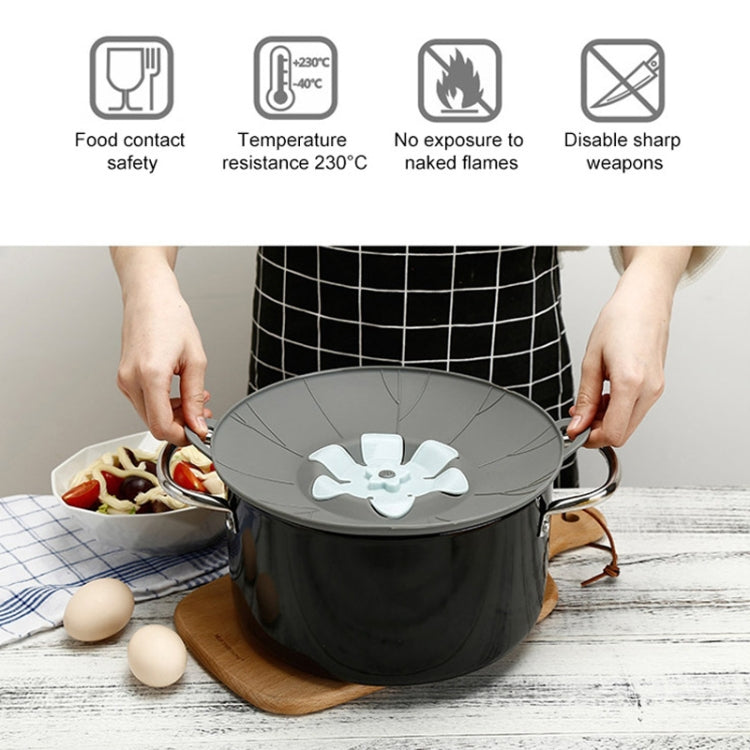 Silicone Flower Spill-proof Pot Lid Rotatable Pot Lid Kitchen Gadget, Size:, 23cm Yellow