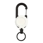 Backpack Carabiner Plastic Retractable Pull Badge Reel, Black-Steel Wire Rope, Black-Fiber Rope, White- Fiber Rope