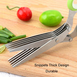 Five-Layer Vegetable Scissors Office Shredding Stainless Steel Scissors, Green White, Black Red, Green Gray, Blue Gray
