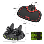 Car Center Console Mobile Phone Anti-skid Mat Temporary Parking Number Plate, Number Plate+Bracket Mat