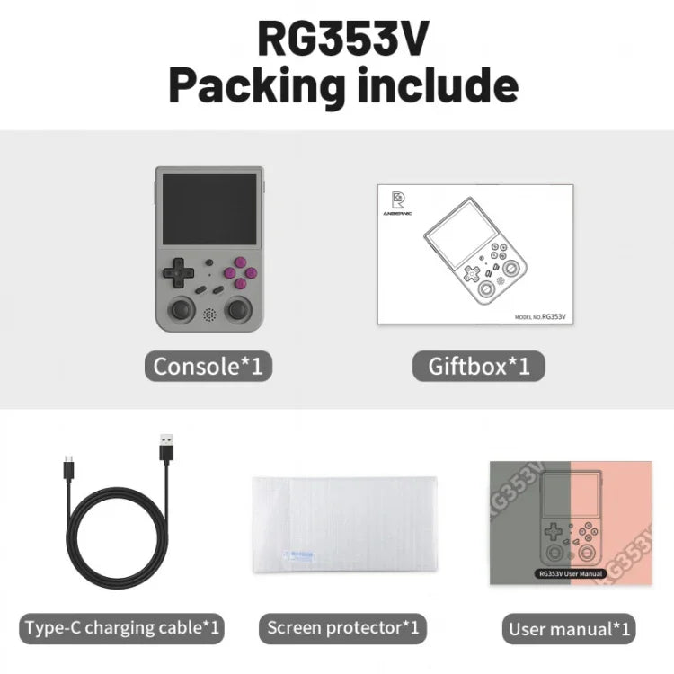 RG353V  3.5 Inch Wireless Game Box Android 11 Linux OS Handheld Game Console, Machine Only, 64G 15,000 games, 128G 25000 Games, 256G 35000 Games