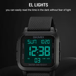 SKMEI 1894 Square Sports Waterproof Student Simple Multifunctional Luminous Watch, 1894