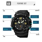 SKMEI 1637 Sports Digital Display Outdoor Shockproof Plastic Large Dial Men Watch, Black, Army Green, Blue Camouflage, Army Green Camouflage, Gray Black