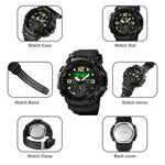 SKMEI 1637 Sports Digital Display Outdoor Shockproof Plastic Large Dial Men Watch, Army Green, Blue Camouflage, Army Green Camouflage, Gray Black