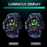 SKMEI 1637 Sports Digital Display Outdoor Shockproof Plastic Large Dial Men Watch, Army Green, Blue Camouflage, Army Green Camouflage, Gray Black