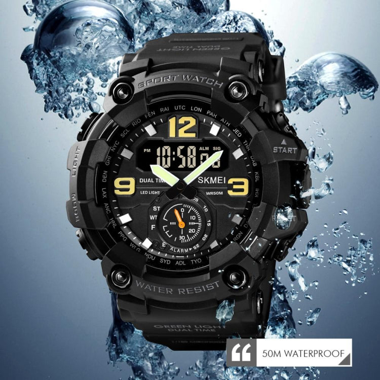 SKMEI 1637 Sports Digital Display Outdoor Shockproof Plastic Large Dial Men Watch, Army Green, Blue Camouflage, Army Green Camouflage, Gray Black