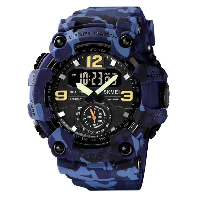 SKMEI 1637 Sports Digital Display Outdoor Shockproof Plastic Large Dial Men Watch, Army Green, Blue Camouflage, Army Green Camouflage, Gray Black