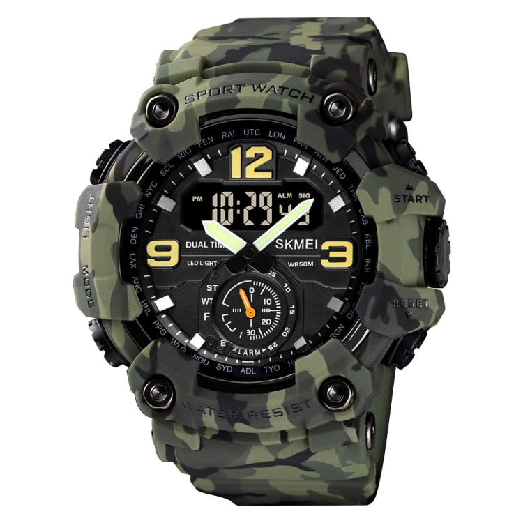 SKMEI 1637 Sports Digital Display Outdoor Shockproof Plastic Large Dial Men Watch, Army Green, Blue Camouflage, Army Green Camouflage, Gray Black
