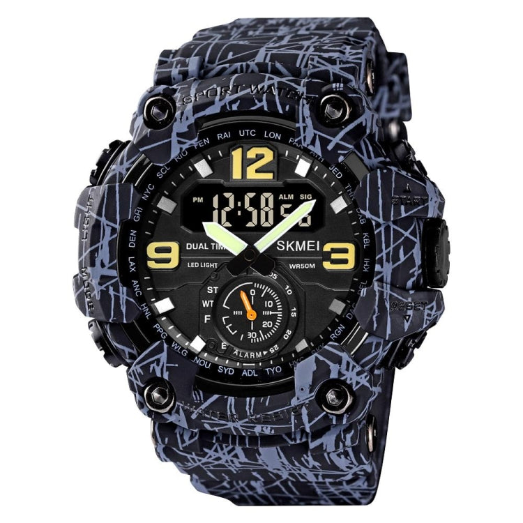 SKMEI 1637 Sports Digital Display Outdoor Shockproof Plastic Large Dial Men Watch, Army Green, Blue Camouflage, Army Green Camouflage, Gray Black