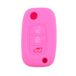 For Mercedes-Benz Smart Folding 2pcs 3 Button Silicone Key Case, Rose Red, Pink, Orange, Yellow, Apple Green, Sea Blue, Light Blue, Purple, White Gray, Black