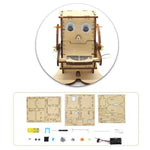 Robot Eating Coins Kids DIY Science Toy Educational Scientific Experiment Kit Wood Craft, Robot Eating Coins