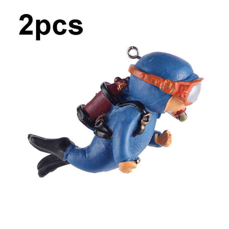2pcs Fish Tank Diver Aquarium Ornaments Aquascape Decorations, Regular Black, Regular Pink, Regular Green, With Camera Blue, With Camera Black, With Camera Pink, With Camera Green, With Camera Orange, Regular Blue, Regular Orange