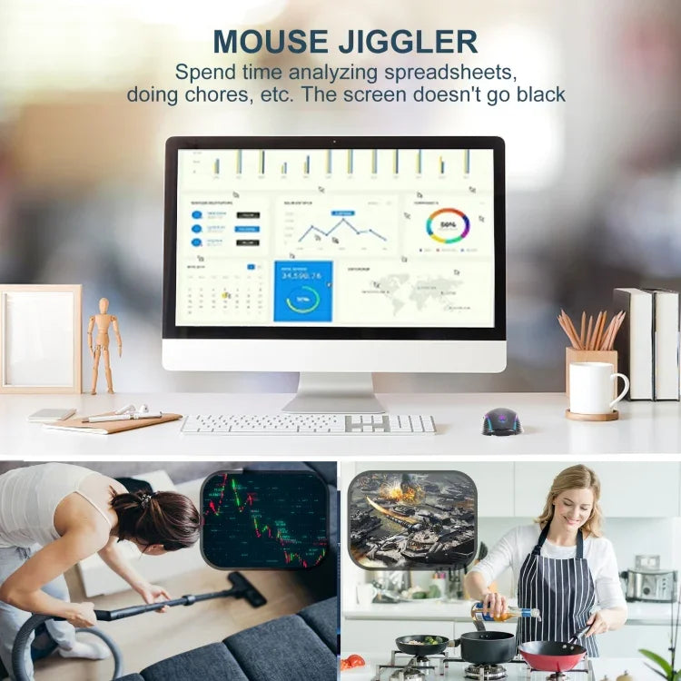 E50 2.4G Wireless Mouse Jiggler Portable Cordless Mouse With 7 Keys