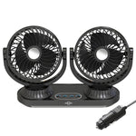 12V/24V Vehicle Electric Oscillating Head Rotatable Double Head Fan, F623U, F623