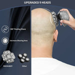 9 Knife Head Multifunctional USB Shaver Full Body Water Washing Shaver Men Hair Bald, 6 In 1