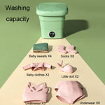 Mini Portable Folding Household Washing Machine Underwear Washer, Fruit Green, Fruit Green + Blue Light Antibacterial
